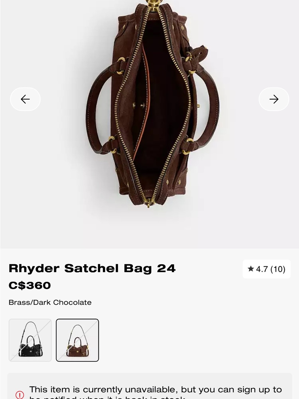Coach Rhyder Satchel 24 - Picture 3 of 5